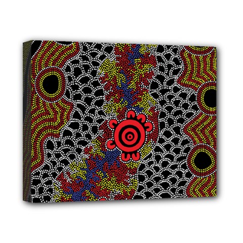 Aboriginal Art - Meeting Places Canvas 10  X 8  by hogartharts