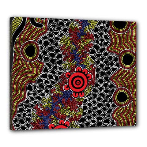 Aboriginal Art - Meeting Places Canvas 24  X 20 