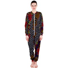 Aboriginal Art - Meeting Places Onepiece Jumpsuit (ladies)  by hogartharts