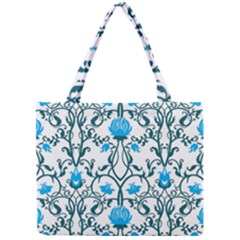 Art Nouveau, Art Deco, Floral,vintage,blue,green,white,beautiful,elegant,chic,modern,trendy,belle Époque Mini Tote Bag by NouveauDesign