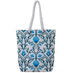 Art Nouveau, Art Deco, Floral,vintage,blue,green,white,beautiful,elegant,chic,modern,trendy,belle Époque Full Print Rope Handle Bag (small) by NouveauDesign