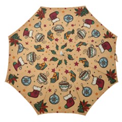 Cute Vintage Christmas Pattern Straight Umbrellas by allthingseveryone