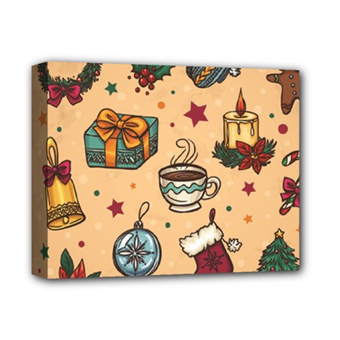 Cute Vintage Christmas Pattern Deluxe Canvas 14  X 11  by allthingseveryone