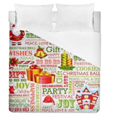 The Joys Of Christmas Duvet Cover (queen Size) by allthingseveryone