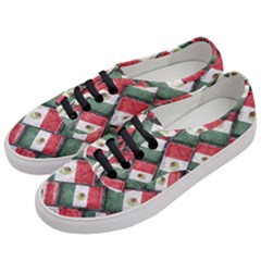 Mexican Flag Pattern Design Women s Classic Low Top Sneakers by dflcprints