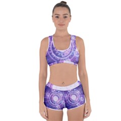 Blue Fractal Alchemy Hud For Bending Hyperspace Racerback Boyleg Bikini Set by jayaprime