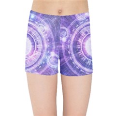 Blue Fractal Alchemy Hud For Bending Hyperspace Kids Sports Shorts by jayaprime