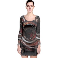 The Thousand And One Rings Of The Fractal Circus Long Sleeve Bodycon Dress by jayaprime