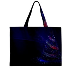 Christmas Tree Blue Stars Starry Night Lights Festive Elegant Mini Tote Bag by yoursparklingshop