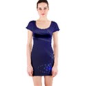 Christmas Tree Blue Stars Starry Night Lights Festive Elegant Short Sleeve Bodycon Dress View1