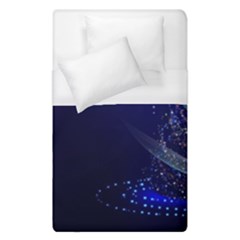 Christmas Tree Blue Stars Starry Night Lights Festive Elegant Duvet Cover (Single Size)