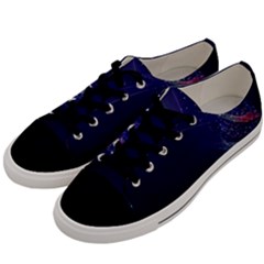 Christmas Tree Blue Stars Starry Night Lights Festive Elegant Men s Low Top Canvas Sneakers by yoursparklingshop