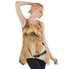 Big Male Lion Looking Right Side Drop Tank Tunic by Ucco