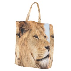Big Male Lion Looking Right Giant Grocery Zipper Tote by Ucco