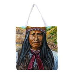 Apache Tribe Warrior Chiricahua Apache Tribe Grocery Tote Bag by allthingseveryone