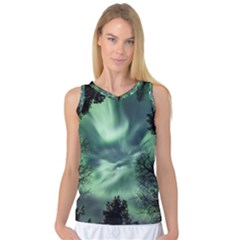 Northern Lights In The Forest Women s Basketball Tank Top by Ucco