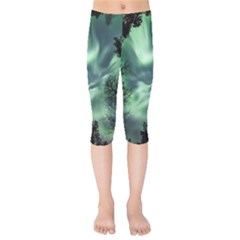Northern Lights In The Forest Kids  Capri Leggings  by Ucco