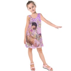 Violets For The Birds  Kids  Sleeveless Dress by pastpresents