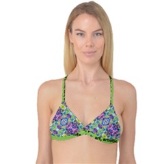 Colorful Modern Floral Print Reversible Tri Bikini Top by dflcprints