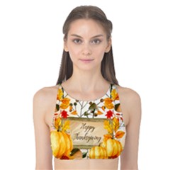 Happy Thanksgiving With Pumpkin Tank Bikini Top by FantasyWorld7