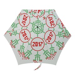 Snowflake Graphics Date Year Mini Folding Umbrellas by Celenk