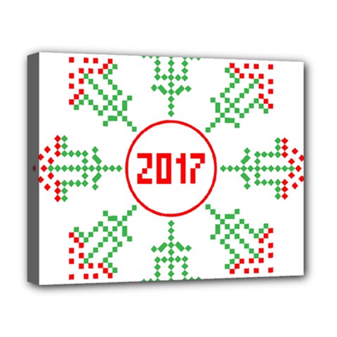 Snowflake Graphics Date Year Deluxe Canvas 20  X 16   by Celenk