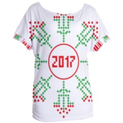 Snowflake Graphics Date Year Women s Oversized Tee by Celenk