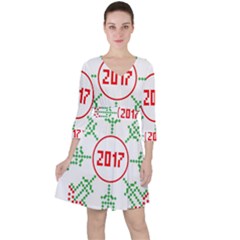 Snowflake Graphics Date Year Ruffle Dress