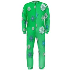 Snowflakes Winter Christmas Overlay Onepiece Jumpsuit (men)  by Celenk