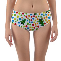 Pattern Circle Multi Color Reversible Mid-waist Bikini Bottoms by Celenk