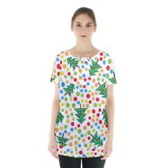 Pattern Circle Multi Color Skirt Hem Sports Top by Celenk