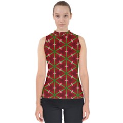 Textured Background Christmas Pattern Shell Top by Celenk