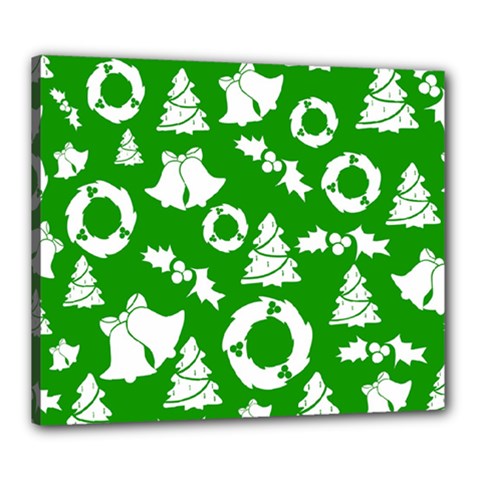 Green White Backdrop Background Card Christmas Canvas 24  x 20 