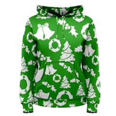 Green White Backdrop Background Card Christmas Women s Pullover Hoodie