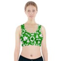 Green White Backdrop Background Card Christmas Sports Bra With Pocket View1