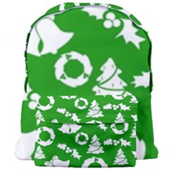 Green White Backdrop Background Card Christmas Giant Full Print Backpack