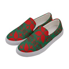 Christmas Background Women s Canvas Slip Ons by Celenk