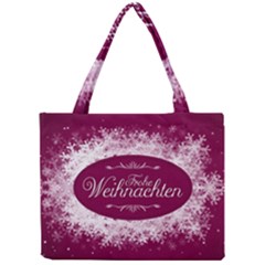 Christmas Card Red Snowflakes Mini Tote Bag by Celenk