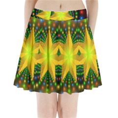 Christmas Star Fractal Symmetry Pleated Mini Skirt by Celenk