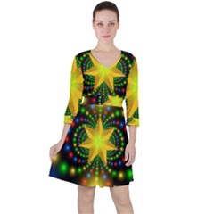 Christmas Star Fractal Symmetry Ruffle Dress