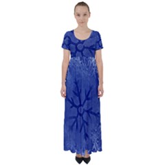 Winter Hardest Frost Cold High Waist Short Sleeve Maxi Dress by Celenk