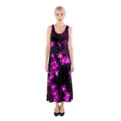 Abstract Background Purple Bright Sleeveless Maxi Dress
