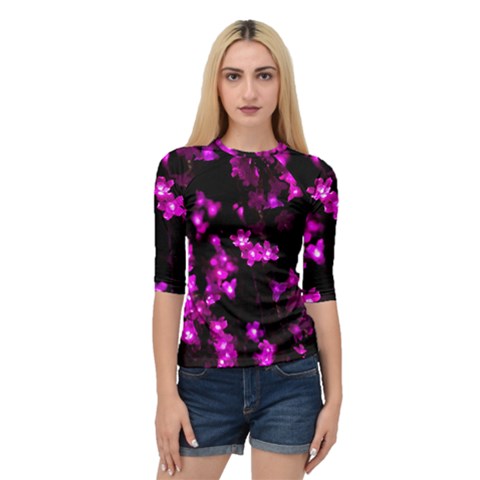 Abstract Background Purple Bright Quarter Sleeve Raglan Tee by Celenk