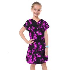 Abstract Background Purple Bright Kids  Drop Waist Dress by Celenk