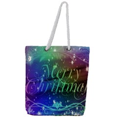 Christmas Greeting Card Frame Full Print Rope Handle Tote (large)