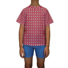 Christmas Wrapping Paper Kids  Short Sleeve Swimwear by Celenk