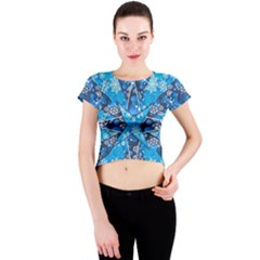 Christmas Background Wallpaper Crew Neck Crop Top by Celenk