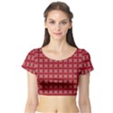 Christmas Paper Wrapping Paper Short Sleeve Crop Top View1