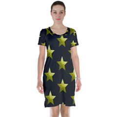 Stars Backgrounds Patterns Shapes Short Sleeve Nightdress