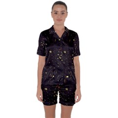 Star Sky Graphic Night Background Satin Short Sleeve Pyjamas Set by Celenk